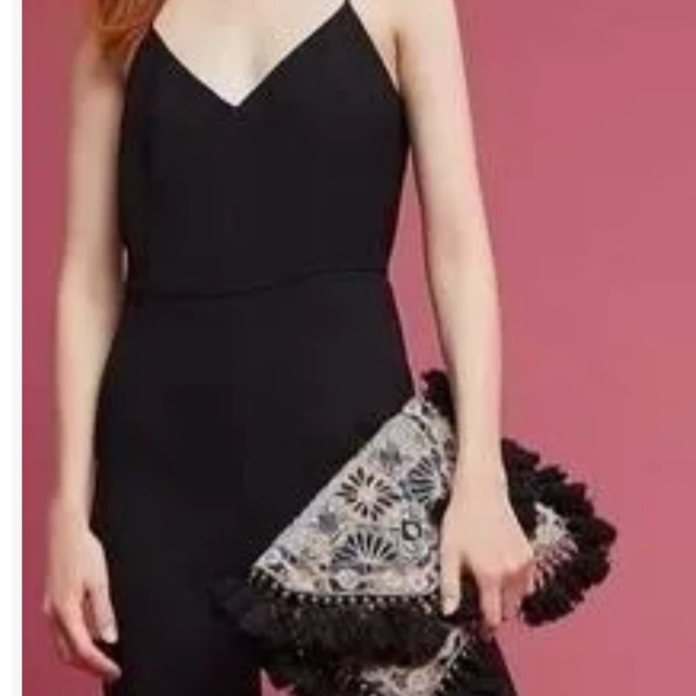 Black Women's Jumpsuit silk Cynthia Vincent size s like Anthropologie